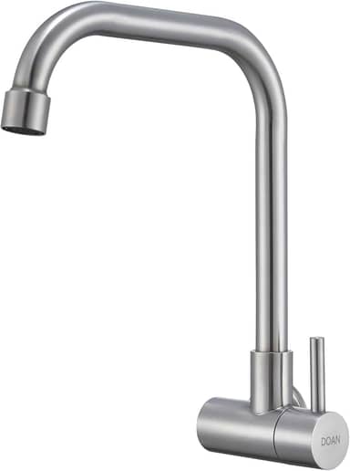 Torneira Inox Cozinha Giratória Parede Longa Nox16D