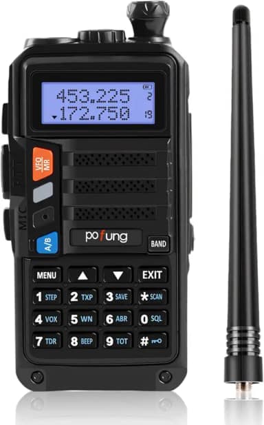 Radio Comunicador Walkie Talkie Longo Alcance de até 10 km, Portátil Bidirecional para Rádio FM e Lanterna LED, UV-S9Plus