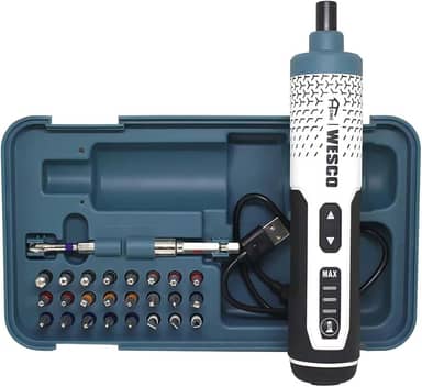 Parafusadeira Elétrica Wesco Home 3.6V WS2001 – Compacta, Recarregável via USB-C, com 27 Acessórios e LED Integrado