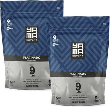 Kit 2 Pó Descolorante Platinado Profissional 9 Tons Efeito Rápido Yama Refil 300g