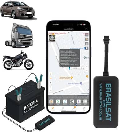 Brasilsat GPS – Rastreador Veicular GPS Veicular Com Aplicativo em Tempo Real No Celular E Instalação Rapida na bateria do carro. Carro Caminhao Moto Carro Eletrico