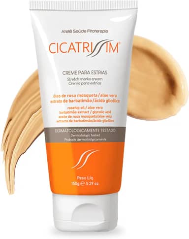 Cicatrissim Creme Para Estrias Vermelhas e Brancas - Suaviza Estrias, Uniformiza e Firma a Pele - Todos os Tipos de Pele - 150g
