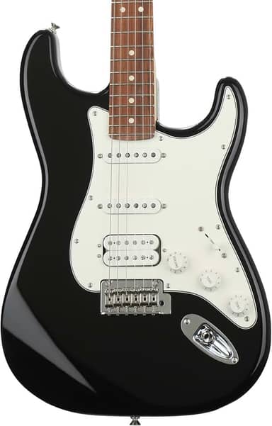 Fender Guitarra elétrica Player Stratocaster HSS, preta, escala Pau Ferro