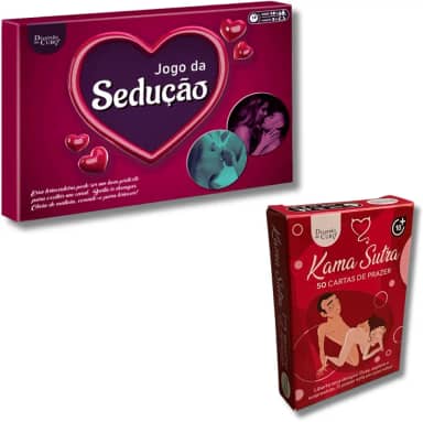 Kit de Jogos para Casais Sedução Tabuleiro com Baralho de 50 Cartas de Prazer