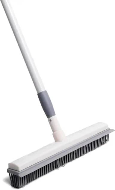 Simplo - Vassoura Emborrachada com Rodo Multiuso 2 em 1 Varre, Seca e Tira Pelos de Carpetes e Tapetes Limpa Pisos e Vidros