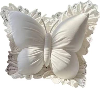 Almofada em formato de borboleta, suporte para cintura, decoração para casa, artesanato, almofada para costas, sofá, escritório, sofá, quarto, assento, Bege
