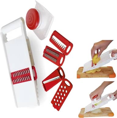 Fatiador De Frios Legumes Queijo Manual 5 Em 1 Picador