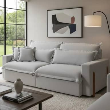 Sofá Retrátil e Reclinável Dubai com Molas Ensacadas, 2,10m. (Cinza Claro)