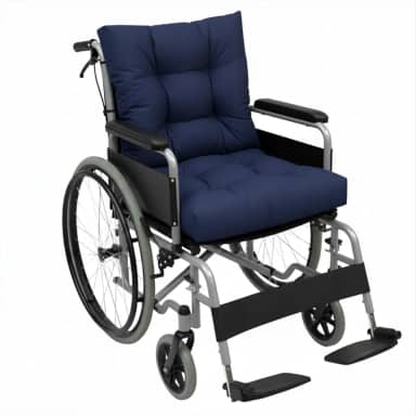 Almofada para assento de cadeira de rodas e encosto para idosos, deficientes e deficientes - Acessórios para cadeira de rodas de alívio de pressão, 30,5 cm C x 28 cm L (azul marinho)