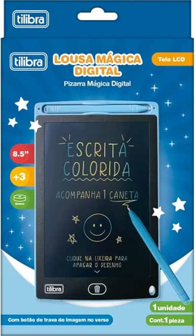Tilibra - Lousa Mágica Digital LCD 8.5 Polegadas - Escrita Colorida
