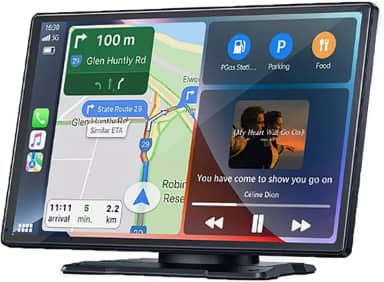 W519 Display automotivo sem fio CarPlay Android, tela de 23 cm, navegação GPS, link espelhado, controle de voz
