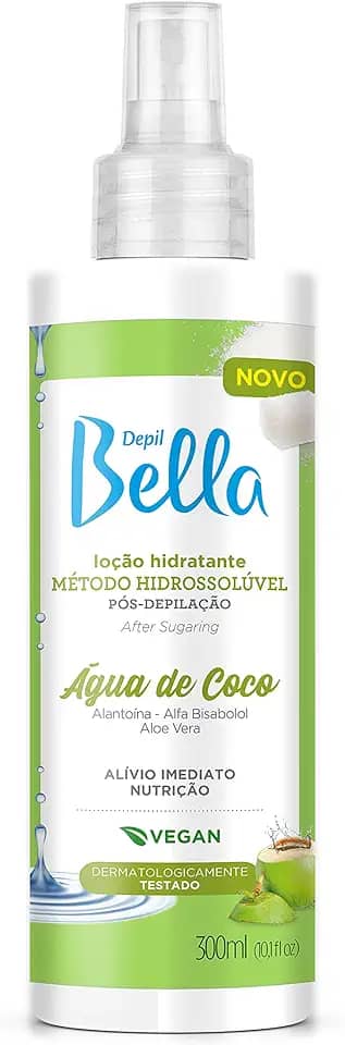 Depil Bella - Loção Água de Coco Hidratante Pós-Depilação Método Hidrossolúvel 300ml