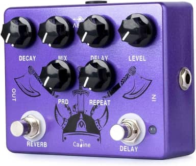 Caline Pedais Reverb Delay Efeitos Pedal Repetição Pré-Amplificador Guitarra Elétrica Acústica Pedal True Bypass Metal Roxo Cp-80
