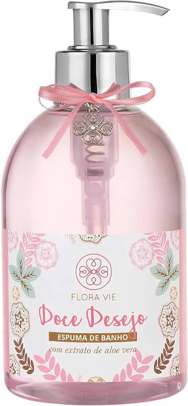 Espuma de Banho 380 ml – Espuma Cremosa Sem Sal com Glicerina & Aloe Vera para Pele Hidratada e Perfumada