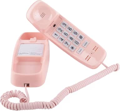 Telefones fixos com fio com toque alto de 110 dB e alerta visual intermitente, telefones vintage princesa simples e fácil de usar, telefone fixo doméstico para idosos sem necessidade de energia