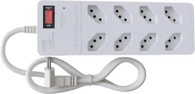Filtro de Linha iCLAMPER Energia 8 com Proteção contra Surtos Elétricos(DPS) 8 Tomadas, 3 Pinos, 10 Amperes para PC, Notebook, Monitor, Impressora, PS5, Alexa e etc, Bivolt, Cabo de 1m Branco
