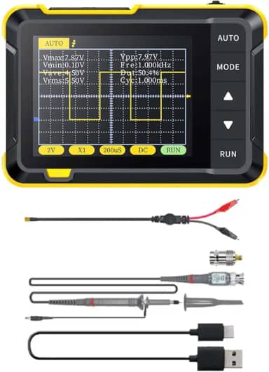 Osciloscópio Digital, Osciloscópios Digitais, Multímetro Osciloscópio Portátil de 200KHz para, Educação, Ensino, Reparo, Alto nível