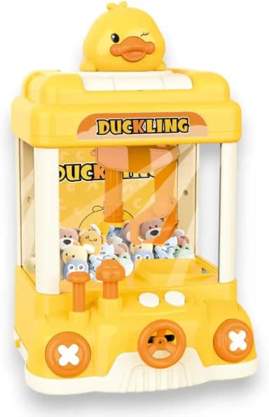 Genérico Mini Máquina De Pegar Ursinhos Bichinhos Pelúcia Musical Luz Bichinhos Grua c/ Garra (AMARELO)