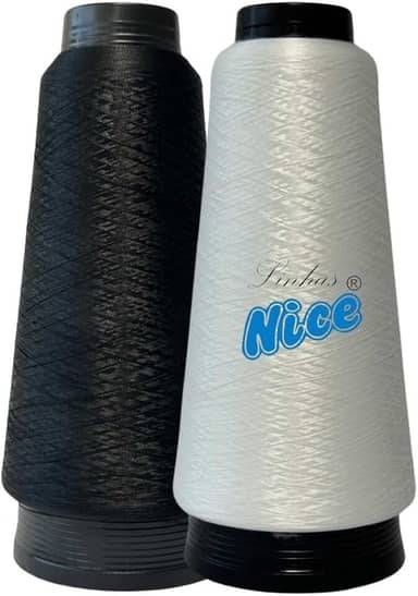 Kit 2 Fio Overloque 100g CADA - Para Maquina Overloque - Branco, Preto e Colorido. (1 BRANCO 1 PRETO)