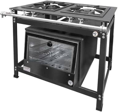 Fogão Industrial 2 Bocas Duplas Baixa Pressão Mr Fogões com Forno P8 Luxo