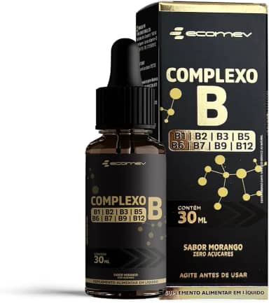 Complexo B em Gotas Sublingual Vegano 30ml - Sabor Morango - Ecomev