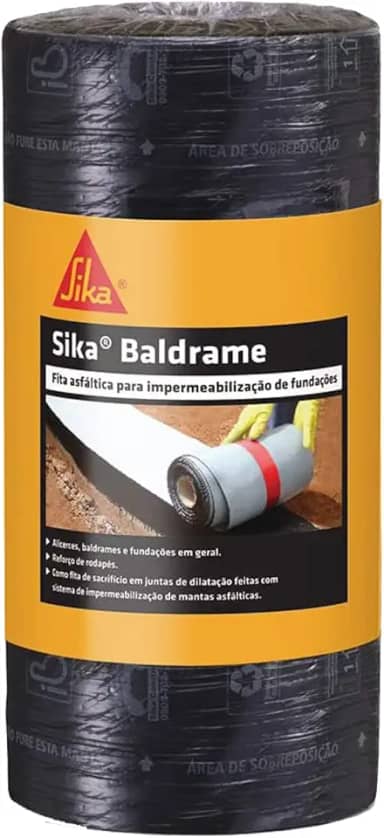 Sika - Fita asfáltica autoadesiva - Sika Baldrame preto - Impermeabilização - Baldrames e fundações - Fácil aplicação - 30cm x 10m