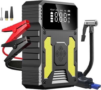 3000A Carregador de Bateria de Carro Portatil com Compressor de Ar de 150 PSI, Bateria de 37000mAh, Carregamento Rápido USB, Ideal para Carros, SUVs, Motocicletas e Emergências