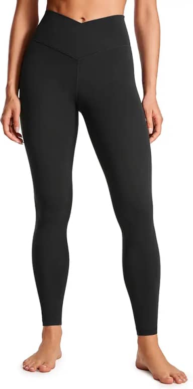 Legging Feminina Butterluxe Cintura Cruzada V Crossover Cintura Alta Leggings Atléticas Para Ioga 25 Polegadas