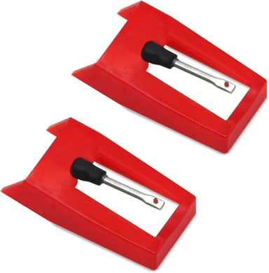 Agulhas para toca-discos, Agulha de substituição para toca-discos de vinil para fonógrafo LP, Victrola, 1byone, Crosley, ION, Jensen (2 peças de caneta diamantada)