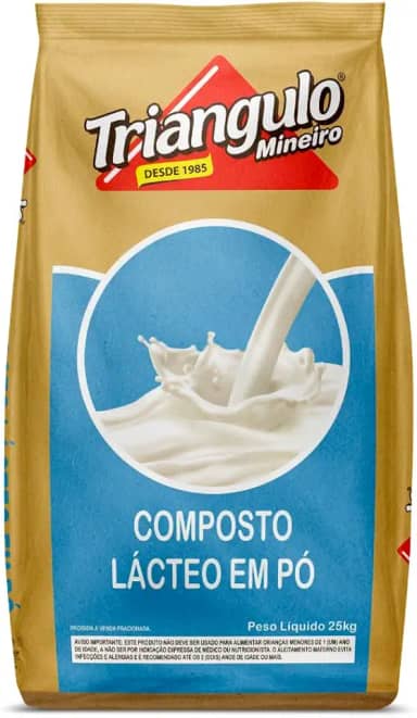 Composto Lácteo em Pó, Embalagem de 25kg, Triângulo.