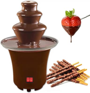 Fonte Fondue Chocolate, Mini Panela Fondue Chocolate Quente Em Cascata, Máquina Derretimento Elétrica 3 Camadas, Aquecida, Fácil Limpar, Festa Em Casa Para Queijo, Molho Churrasco, Frutas