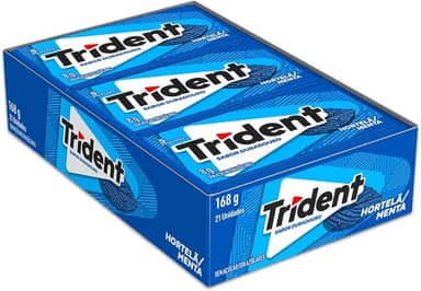 Chiclete Trident Hortelã Sem Açúcar - Caixa com 21 unid. de 8g