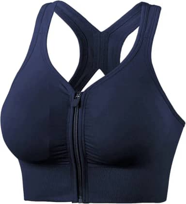 Top Esportivo Feminino De Alto Impacto Com Suporte Total Para Ioga Para Treino Academia Com Zíper Frontal