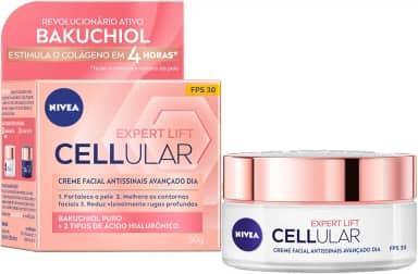 NIVEA Creme Facial Antissinais Cellular Lift Dia FPS 30 50ml - Creme facial antissinais com bakuchiol puro, ativo revolucionário estimula a produção de colágenO