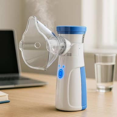 Nebulizador Premium Portátil Ultrassônico Inalador Silencioso, Recarregável, Infantil E Adulto, Alívio Respiratório, Marca VARENZIA