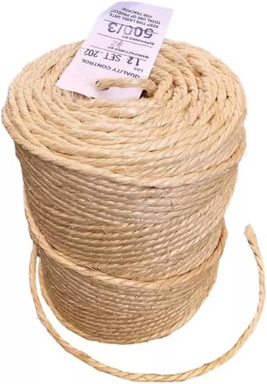 Corda de Sisal Natural, 4mm de Espessura, 170 Metros, Rolo