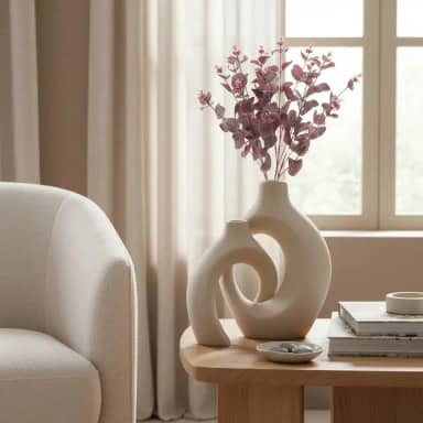 Vasos Decorativos De Cerâmica Entrelaçados (02 Ninho)