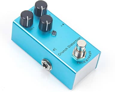 Pedal de guitarra Crunch Distortion - tom de alto ganho, desvio verdadeiro, redução de ruído, corpo de alumínio, DC 9V para guitarra elétrica
