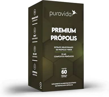 Puravida Vitaminas Extrato Própolis Verde 60 Cápsulas