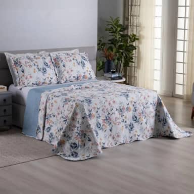 Kit Colcha Cobre Leito 3 Peças Dupla Face Casa Dona 150 fios (King, Versailles)