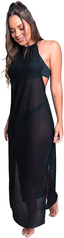 Saída De Praia MVB Modas Longa Banho Vestido Moda Praia