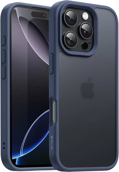 JETech Capa Matte para iPhone 16 Pro Max 6,9 Polegadas, Case Proteção Contra Quedas de Nível Militar à Prova de Choque, Traseira Translúcida Fosca, Anti-Impressão Digital (Azul Tempestade)