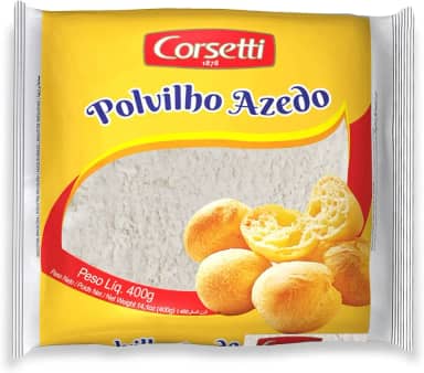Corsetti Polvilho Azedo 400G Alimentos Fécula De Mandioca Fermentada Amarelo Rico Em Triptofano E Vitamina B6 Receita Familiar Desde 1878