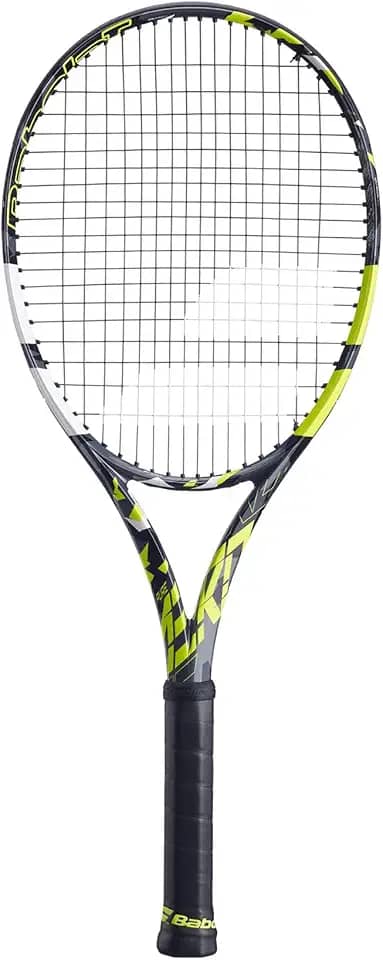 Babolat Raquete de tênis Pure Aero (7ª geração) amarrada com intestino sintético em tensão média