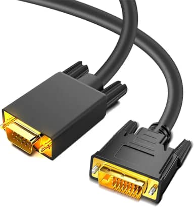 Cabo DVI para VGA, DVI-D 24+1 para VGA cabo de 1,8 m macho para macho banhado a ouro para computador, host de PC, laptop, placa gráfica para HDTV, monitor, projetor