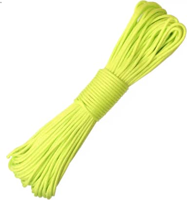 Corda de Paraquedas GeGeGeDa Paracord 9 Core 550 para Acampamento de Corda de Paraquedas 30 m, neon green, 100ft