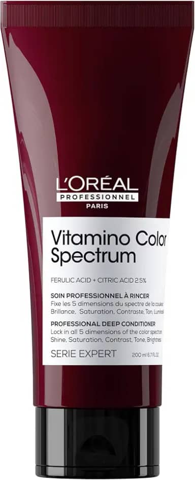 L'Oréal Professionnel, Condicionador Profissional Profundo, Vitamino Color Spectrum, para cabelos coloridos, cabelos macios, suaves & fortes, brilho espelhado ultra intenso, 200ml