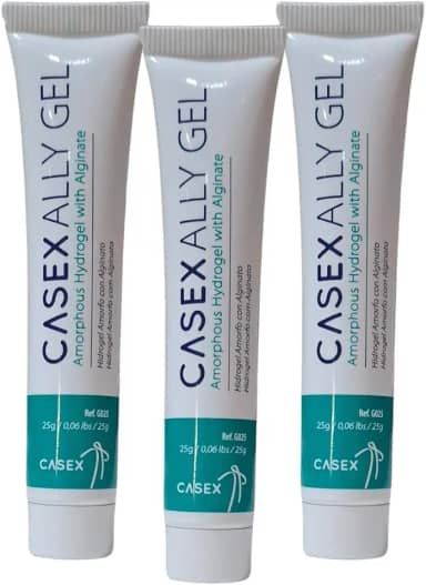 Pomada Ally Gel Hidrogel Casex 25g | 3 Unidades – Tratamento de Feridas, Úlceras, Cortes, Abrasões e Queimaduras