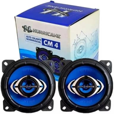 Par Alto Falantes Quadriaxial 4 Pol Azul Hurricane 55W Rms 4 Ohms