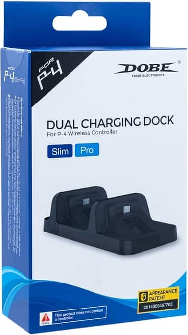 Base Carregador Duplo Dock Charge P Controle Playstation Ps4 Dobe Preto
